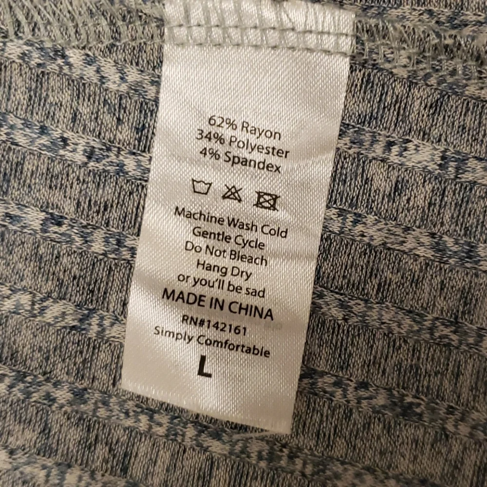 LuLaRoe Heathered Knit Cardigan Blue Grey Women's Large L - Picture 9 of 11